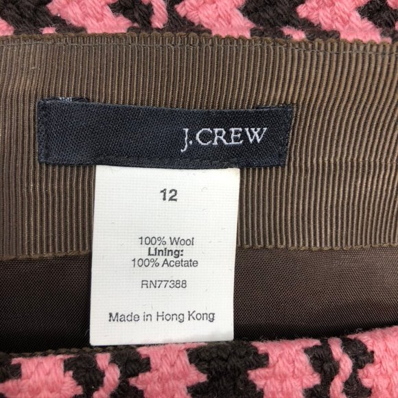 J. Crew 100% Wool Woven Herringbone Pencil Skirt - Picture 4 of 8